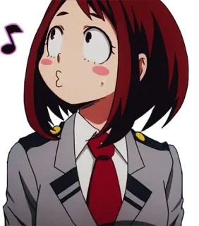 😅 Ochaco Uraraka My Hero Academia ochaco uraraka, my hero academia, anime, hero, uraraka, cute, cartoon telegram sticker