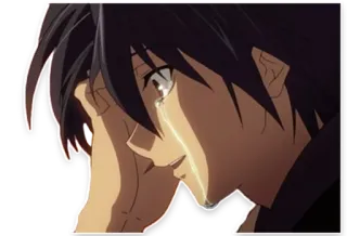 😥 anime, llorando, triste, emocional, lágrimas telegram sticker