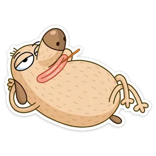 🤤 dog, cartoon, animal, lazy, tired, cute, sticker telegram sticker