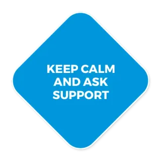 🤕 KEEP CALM AND ASK SUPPORT mantenha a calma, apoio, calma, perguntar, ajuda, conselho telegram sticker