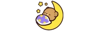 🌙 oso, luna, durmiendo, estrellas, lindo, noche whatsapp sticker