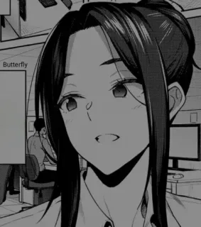 💜 Butterfly anime, girl, manga, office telegram sticker