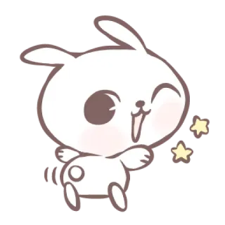 🎀 Hoạt hình, Thỏ, Thỏ, Dễ thương, Nháy mắt, Sao telegram sticker