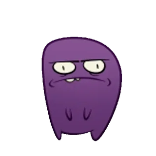 👀 cartoon, monster, purple, sullen, funny, character, cute telegram sticker