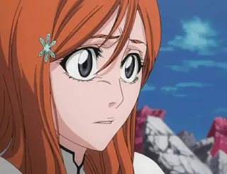 😟 Orihime Inoue Bleach anime, cartoon, orihime inoue, bleach, girl, character telegram sticker