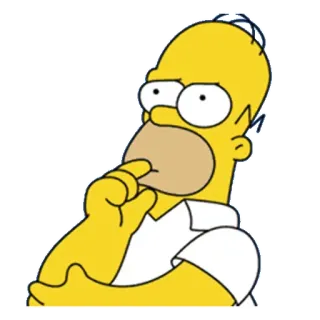 ❓ Homer Simpson The Simpsons Homer Simpson, I Simpson, pensare, personaggio dei cartoni animati, animazione telegram sticker