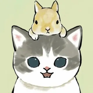 💗 kot, kociak, królik, królik, zwierzęta, słodki, zwierzak, przyjaźń telegram sticker