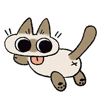 🤡 cat, animal, tongue, siamese, cute, sticker, cartoon telegram sticker
