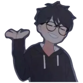 🤗 kartun, karakter, orang, kacamata, ilustrasi telegram sticker