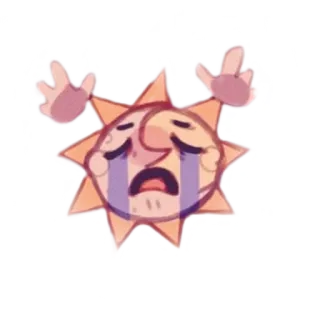 😭 soleil, pleurer, triste, dessin animé, émotion whatsapp sticker
