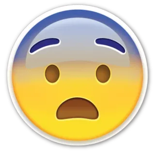 😨 emoji, shocked, face, emoticon, expression, worried telegram sticker