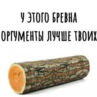 🙄 У этого бревна аргументы лучше твоих telegram sticker