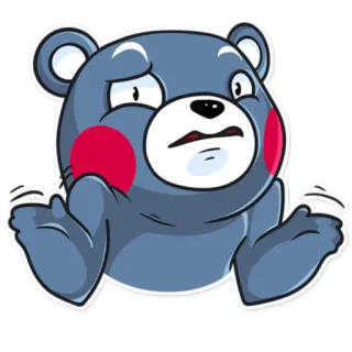 ☹ urso, desenho animado, adesivo, triste, desapontado, fofo telegram sticker