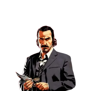 🤬 Dutch van der Linde Red Dead Redemption red dead redemption, dutch van der linde, coltello, western, videogioco telegram sticker