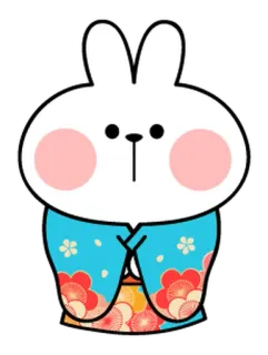 🐯 coniglio, carino, animale, cartone animato, kimono, kawaii telegram sticker