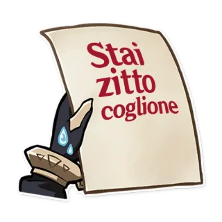 🤐 Stai zitto coglione italienisch, beleidigung, beleidigend, meme, aufkleber telegram sticker