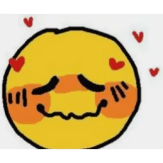 😀 Emoji, Amor, Fofo, Corar, Coração, Amarelo whatsapp sticker