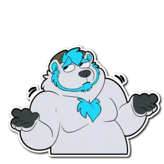 🙄 kartun, beruang, furry, karakter, hewan whatsapp sticker