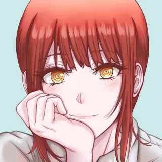 😊 Makima Chainsaw Man Аниме, Макима, Человек-бензопила, Манга, Женщина, рыжие волосы telegram sticker