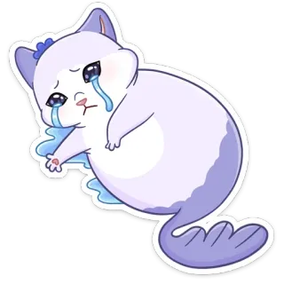 😭 cat, crying, sad, tear, cute, cartoon whatsapp sticker