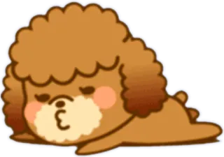 😗 cachorro, fofo, filhote, deitado, desenho animado telegram sticker