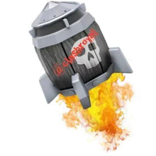 😡 @clashroyal ロケット, 骸骨, 樽, 炎, クラッシュ・ロワイヤル, ビデオゲーム telegram sticker