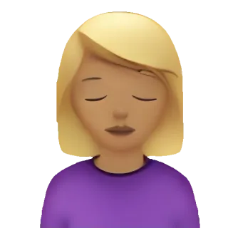 🥑 Emoji, Donna, Bionda, Triste, Meditazione telegram sticker