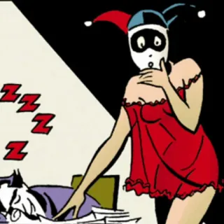 📎 Harley Quinn harley quinn, dc comics, schlaf, cartoon, maske telegram sticker