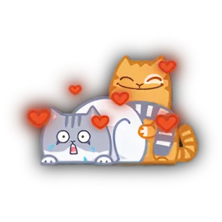 🥰 gatos, amor, coração, emoções, casal, fofo telegram sticker