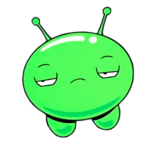😑 Mooncake Final Space Alien, Grün, Mondkuchen, Final Space, Cartoon telegram sticker