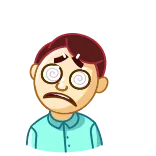 😵‍💫 dizzy, cartoon, sick, confused, exhausted, spinning telegram sticker