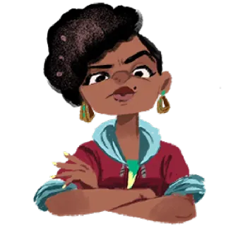😒 femme, dessin animé, en colère, attitude, sérieux, portrait telegram sticker