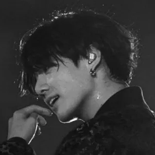 ▪️ Jungkook K-POP, 歌手, 音楽, BTS, アイドル, 白黒 whatsapp sticker