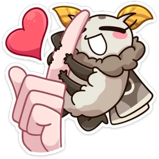 ❤️ sticker, mano, dito, carino, cuore telegram sticker