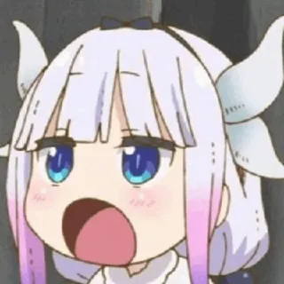 🍥 Kanna Kamui Miss Kobayashi's Dragon Maid Anime, Kanna, Dragon Maid, Kawaii, Süß, Chibi whatsapp sticker