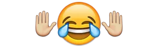 😂 Emoji, Riendo, Llorando, Lágrimas, Manos, Cara telegram sticker