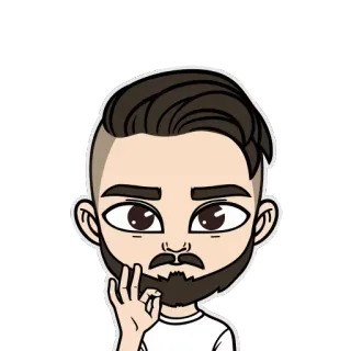 👌 Hoạt hình, Đàn ông, Dấu hiệu OK, Ảnh đại diện, Bitmoji telegram sticker