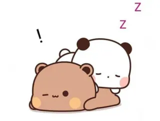 ❤️ endormi, ours, animal, panda, mignon telegram sticker