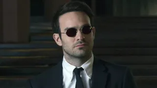 😐 Daredevil marvel, супергерой, мужчина, солнцезащитные очки, костюм, netflix telegram sticker