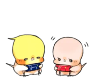 🎮 oiseaux, mignon, gaming, animaux, kawaii telegram sticker