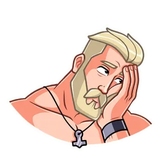 🤦‍♀️ man, bored, cartoon, emotions, sticker, character, thinking whatsapp sticker