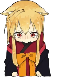 😓 Anime, Kawaii, Garota raposa, Chorando, Triste whatsapp sticker