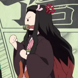 🔪 Nezuko Kamado Demon Slayer Anime, Nezuko, Thanh Gươm Diệt Quỷ, Manga, Tức giận, Chibi whatsapp sticker