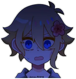 😨 Basil Omori luxxoo.たいよう5 Anime, Gra wideo, Kreskówka, Postać, Słodkie telegram sticker
