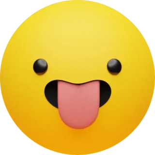 😛 emoji, giallo, lingua, faccia, giocoso, linguaccia whatsapp sticker