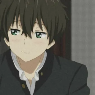 🌓 Houtarou Oreki Hyouka Аниме, Парень, Houtarou Oreki, Hyouka, Студент, Улыбается telegram sticker
