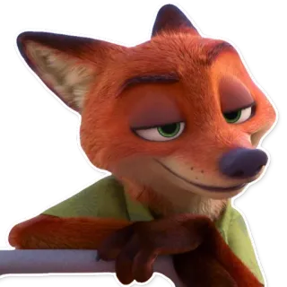 😉 Nick Wilde Zootopia zorro, dibujos animados, zootopia, nick wilde, animado, disney telegram sticker