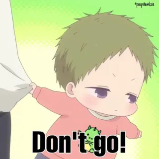😡 Don't go! 애니메이션, 슬픈, 아기, 귀여운, 간청 whatsapp sticker