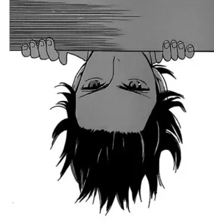 🙃 Mangá, Anime, Personagem, Desenho, De cabeça para baixo, Ilustração whatsapp sticker