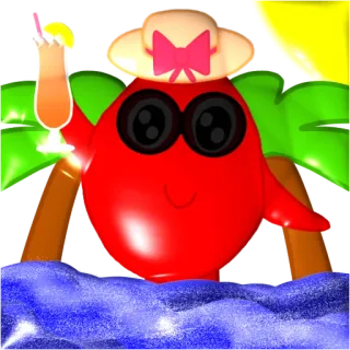 🏖 Dessin animé, Tropical, Plage, Boisson, Été, Vacances telegram sticker